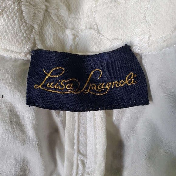 LUISA SPAGNOLI | Floral Lace  White Bridal White Collared Blazer - Picture 6 of 11